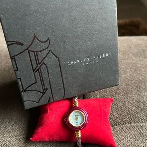 Silver bangle Charles Hubert ladies watch